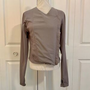 Under Armour Grey Fitted Asymmetrical Full Zip Athletic Jacket Medium